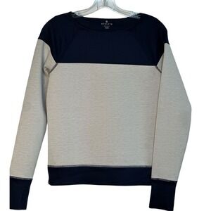 Athleta Sweatshirt Gray Color Block Long Sleeve‎ Activewear Casual Top XXS